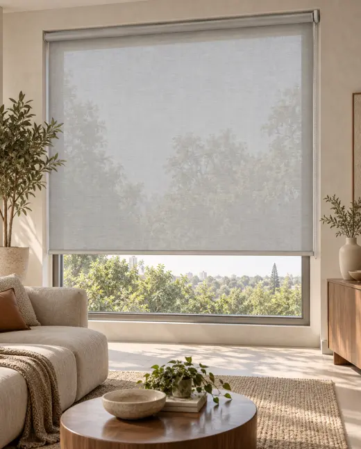 Rolô screen instalada em um ambiente