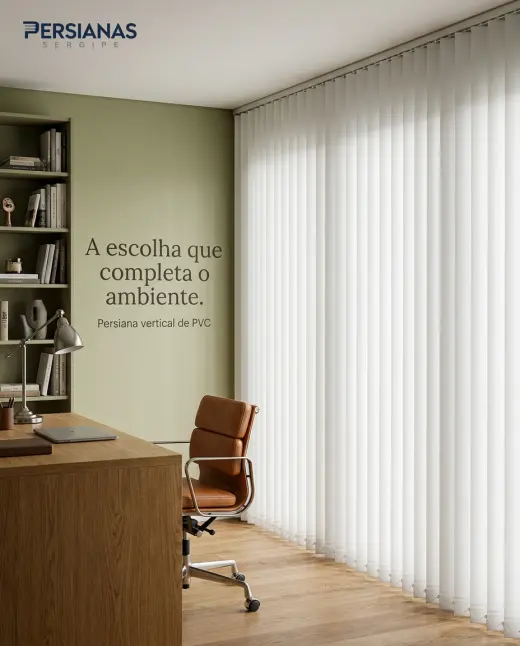Vertical de PVC instalada em um ambiente